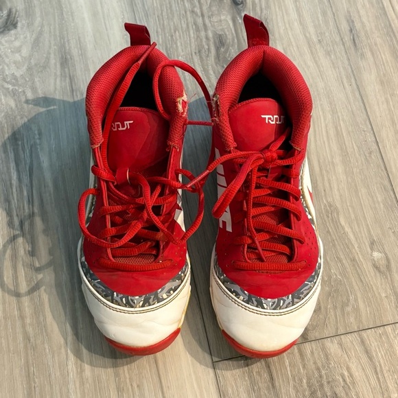 Nike Mike Trout Fastflex Youth Baseball Cleats Red & White SZ 3Y - Picture 2 of 8